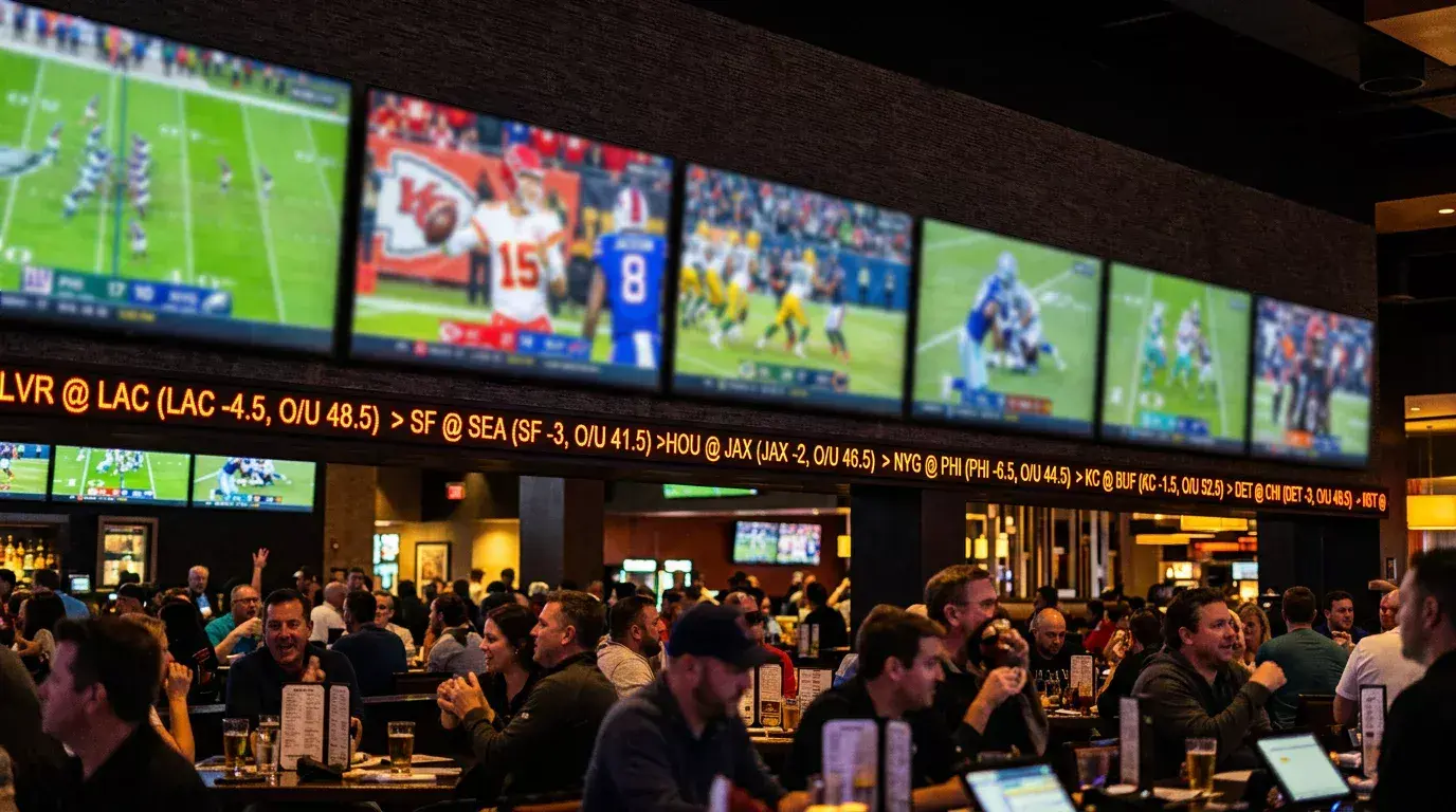 NFL in-play betting data showing live market movement and handle growth