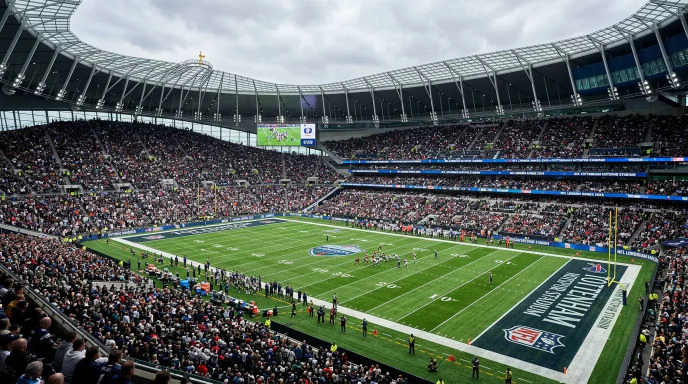 NFL London Games at Tottenham Hotspur Stadium with betting odds overlay