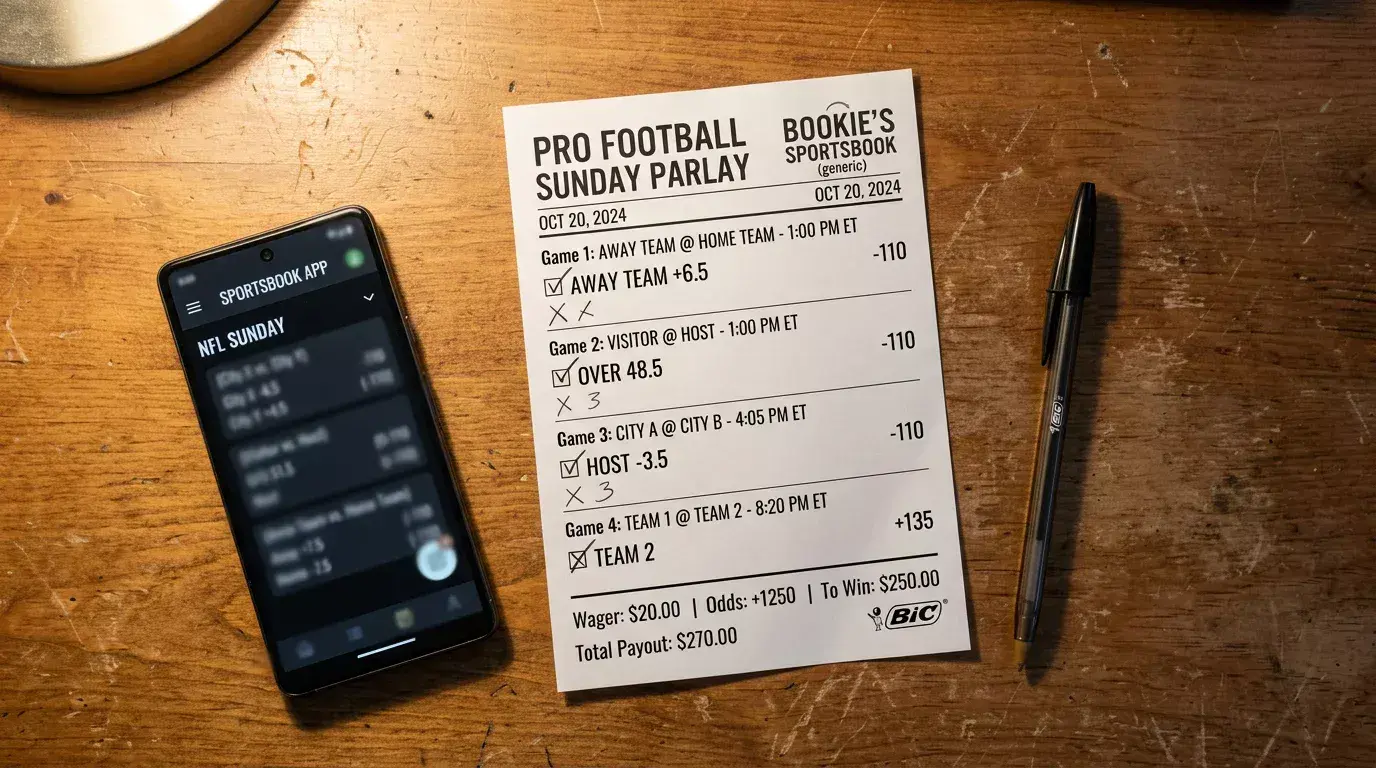 NFL parlay bet win rate data by number of legs with expected value calculations